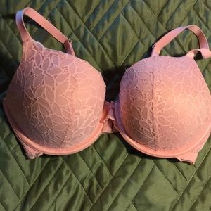 Aerie 34DD peach all over lace underwire bra